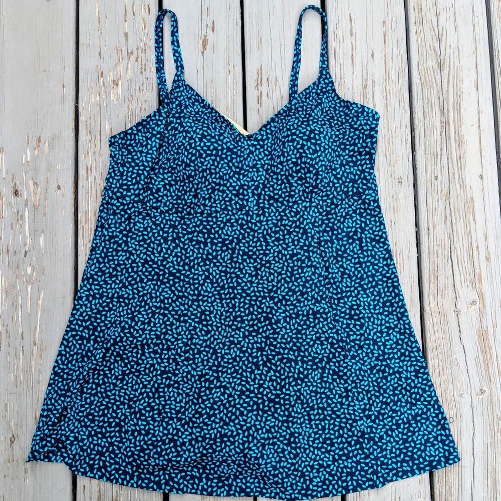 Le Cove Women's Swim Dress Black Teal Size 22